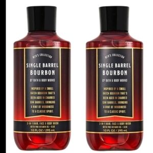 Bath and Body Works Mens Discontinued SINGLE BARREL BOURBON 3in1 Wash 2pc Bundle